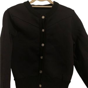 Louis Vuitton black sweater with logo buttons xs